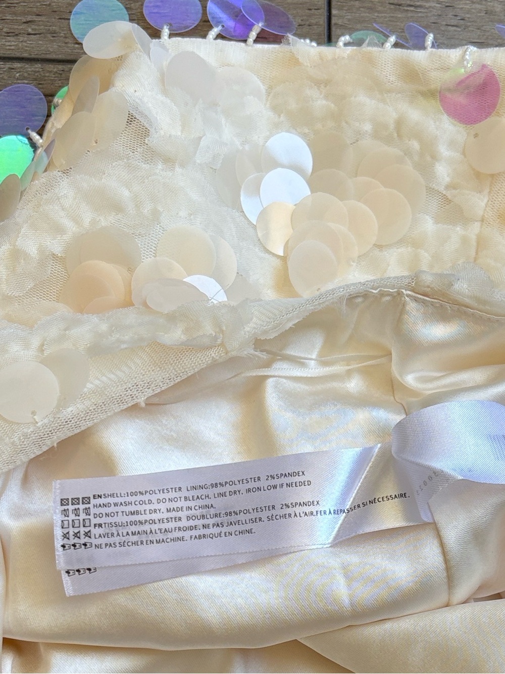 En Saison Emryn Slim Sequin & Beaded Mini Skirt w Mesh Underlay - Picture 5 of 6